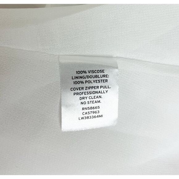 Lewit White Floral Carla Dress Tie Sleeve Asymmetrical Cold Shoulder Size 8 NEW - Picture 9 of 9